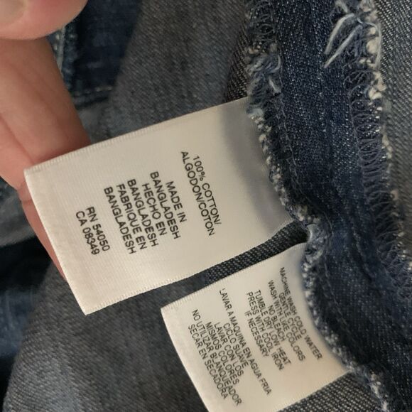 Denim Jean Dress Jones New York Y2k Western Cowgirl Midi Long Sleeve Size  10 - Picture 7 of 7